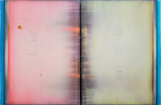 This contemporary abstract painting by Alice Teichert shines like the sun.