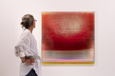 This large-scale acrylic abstract painting by Alice Teichert evokes images of time and space. Image 15