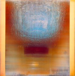 This large-scale light-filled acrylic abstract painting is by Alice Teichert.