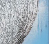 This iridescent abstract painting, acrylic on canvas, is by Alice Teichert. Image 6