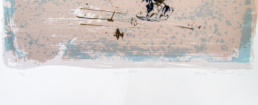 In a symphony of colour and form, Alice Teichert created more than 40 black ink and acrylic drawings on mylar, which she transferred to silk… Image 3