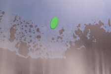 This large-scale acrylic abstract painting by Alice Teichert evokes images of time and space. Image 9