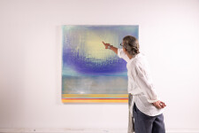 This large-scale light-filled acrylic abstract painting is by Alice Teichert. Image 8