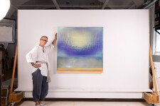 This large-scale light-filled acrylic abstract painting is by Alice Teichert. Image 10