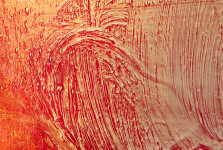 This large-scale acrylic abstract painting by Alice Teichert evokes images of time and space. Image 5