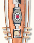 This mixed media contemporary wall composition resembles a vessel. Image 6