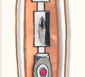 This mixed media contemporary wall composition resembles a vessel. Image 4