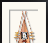 This mixed media contemporary assemblage resembles a vessel and is designed to be hung on a wall. Image 6