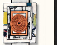 This contemporary mixed media assemblage is designed to be hung on the wall. Image 8