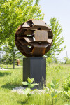 This monumental outdoor sculpture is rendered in a contemporary geometric form. Image 12