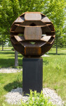 This monumental outdoor sculpture is rendered in a contemporary geometric form. Image 13