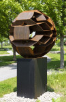 This monumental outdoor sculpture is rendered in a contemporary geometric form. Image 14