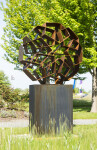 This monumental outdoor sculpture is rendered in a contemporary geometric form. Image 4