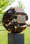 This monumental outdoor sculpture is rendered in a contemporary geometric form. Image 6