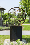 This monumental outdoor sculpture is rendered in a contemporary geometric form. Image 10