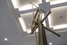 A high modern abstract, monumentally-scaled sculpture by sculptor, André Fauteux, in welded steel and brass. Image 4