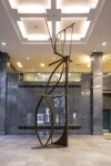 A high modern abstract, monumentally-scaled sculpture by sculptor, André Fauteux, in welded steel and brass. Image 5