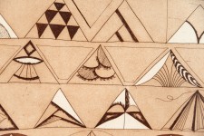 An intriguing series of pyramidal shapes dance across the paper in this ink etching created in 1977 by British contemporary artist, Anthony … Image 6