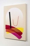 Rainbow-like arches of red, yellow, and hot pink splash across the canvas in this new abstract painting by Calgary artist Aron Hill. Image 2