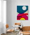 This minimalist acrylic painting that features a moon is by Aron Hill. Image 8