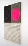A joyful bright pink sun sits in one corner of this bold new work by Aron Hill. Image 3