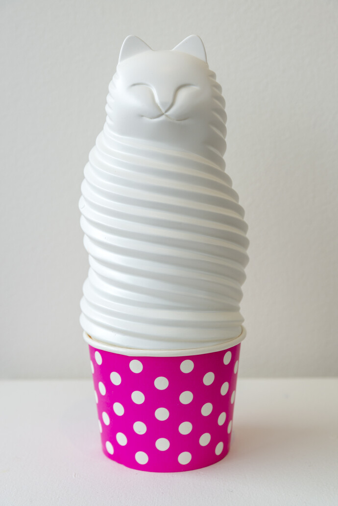 My Sweet Cat Vanilla with Pink and White Polka Dots 8/500