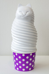 My Sweet Cat Vanilla with Purple and White Polka Dots 3/500