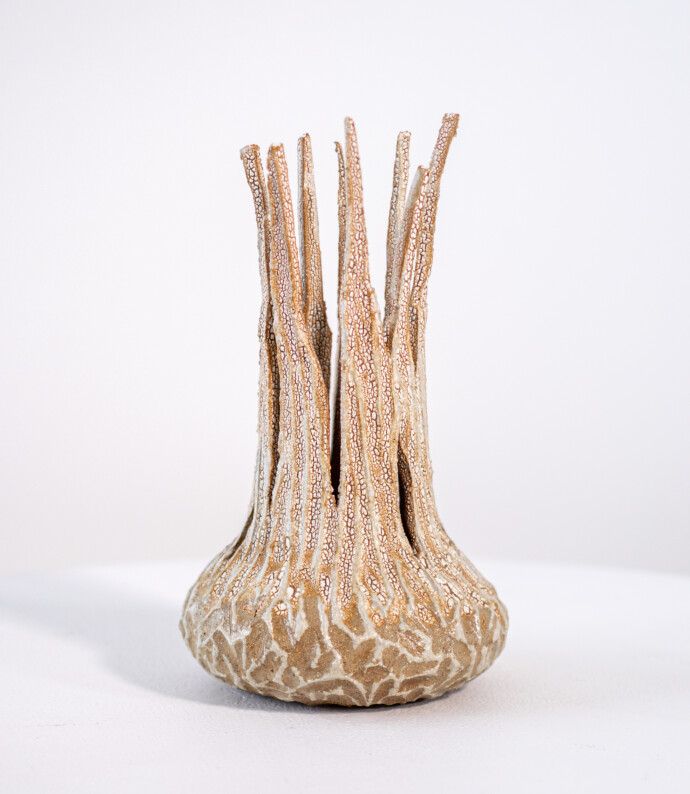 This neutral coloured contemporary handmade vase was inspired by nature.