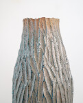 This contemporary tall ceramic vessel is handmade. Image 6