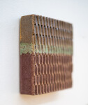 This contemporary ceramic wall tile is handmade. Image 3