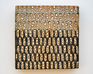 This contemporary ceramic wall tile is handmade.