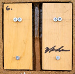 This contemporary ceramic wall tile is handmade. Image 8