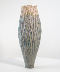 Tall Haptic Vessel IV (Carved) Moss