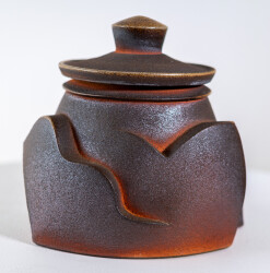 This contemporary ceramic vessel is by Bruce Cochrane.