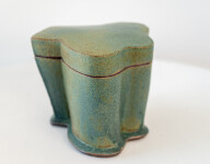 This contemporary blue-green ceramic box is made by Bruce Cochrane. Image 2