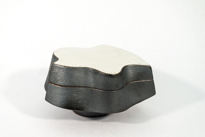 This contemporary ceramic box is made by Bruce Cochrane.