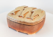 This contemporary ceramic box by Bruce Cochrane has a fish design on its lid. Image 5