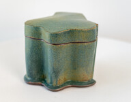 This contemporary blue-green ceramic box is made by Bruce Cochrane. Image 4
