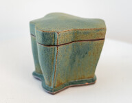 This contemporary blue-green ceramic box is made by Bruce Cochrane. Image 6