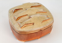 This contemporary ceramic box by Bruce Cochrane has a fish design on its lid. Image 7