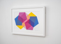 This contemporary colorful graphic print is by Burton Kramer. Image 4