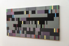 This modern geometric painting by Burton Kramer was inspired by music. Image 5