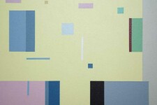 Kramer’s modern and graphic paintings express lyrical, geometric abstraction via a harmonic interplay of syncopated shapes of various sizes … Image 5