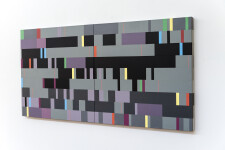 This modern geometric painting by Burton Kramer was inspired by music. Image 3