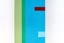 This contemporary colourful geometric vertical painting is by Burton Kramer. Image 9