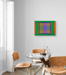 This modern geometric painting by Burton Kramer was inspired by music. Image 11