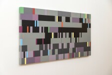 This modern geometric painting by Burton Kramer was inspired by music. Image 6