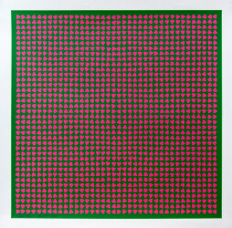 This square serigraph (silkscreen) is number 37 in an edition of 70 and is unframed.