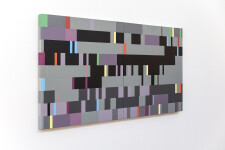 This modern geometric painting by Burton Kramer was inspired by music. Image 4