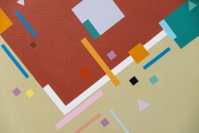 This modern geometric painting by Burton Kramer was inspired by music. Image 6